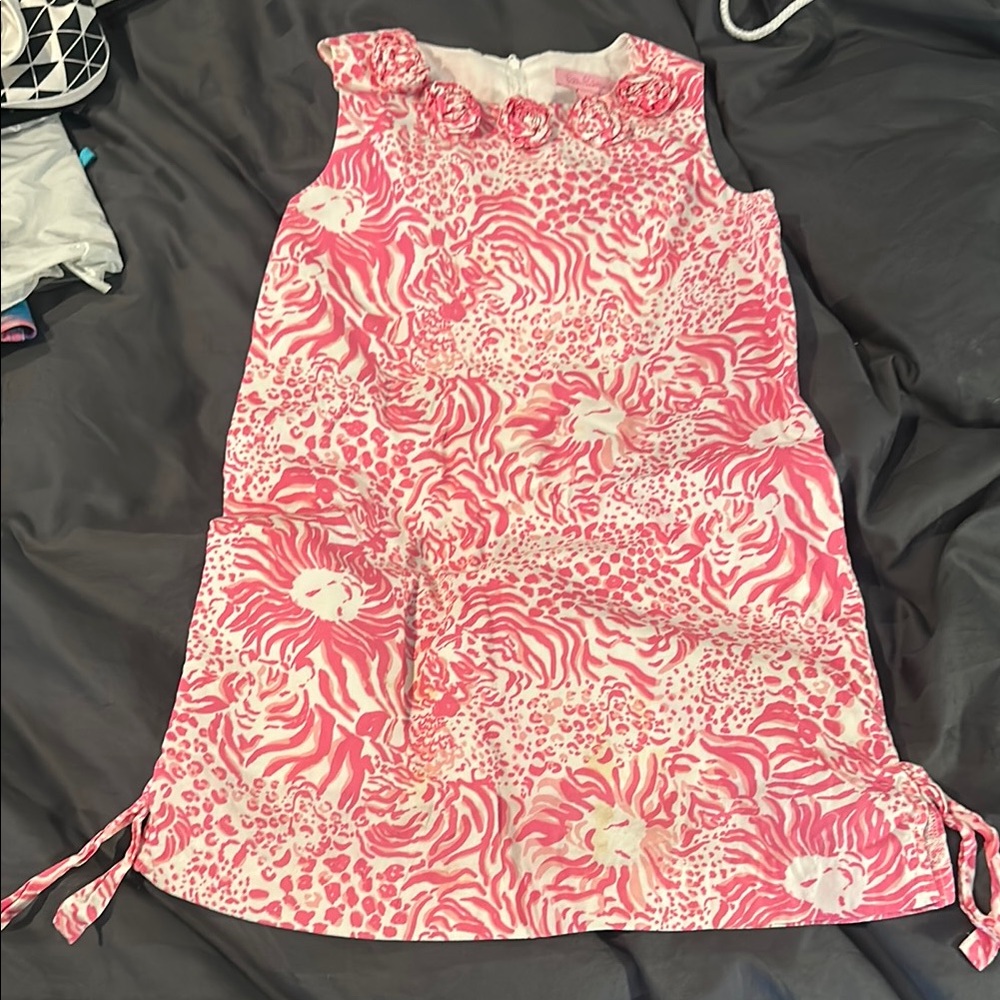 Lilly Pulitzer White and Orange Sleeveless Shift Dress